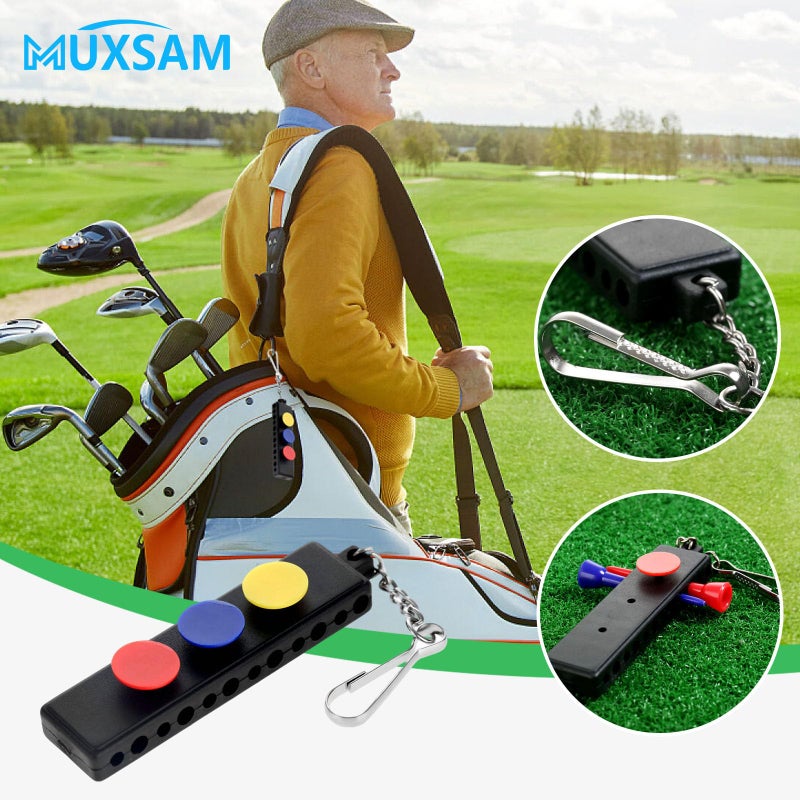MUXSAM 1Pcs Black Golf Tee Holder Carrier 12 Tee Hole 3 Ball Markers Keychain Golf Accessory - Image 5